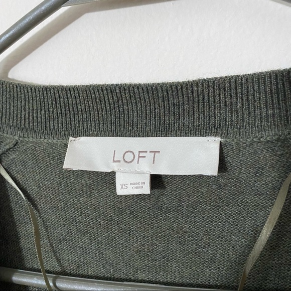 LOFT Green Draped Open Cardigan XS - Picture 5 of 10